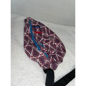 KAVU Rope Bag Paisley Sling Backpack Purple Pink Canvas Crossbody Bag